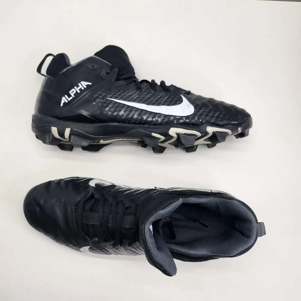Nike Alpha Menace Shark 2 Football Cleats Mens 14 Shoes Black BV0146-001